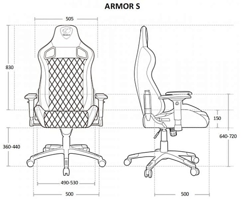 Кресло геймерское, дышащая экокожа Cougar Armor S Black