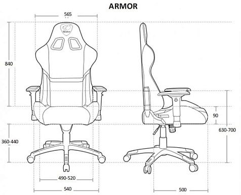 Кресло геймерское, дышащая экокожа Cougar Armor Black