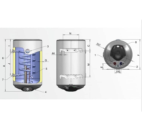 Водонагреватель (бойлер) ELDOM Thermo 100 WV10046 TLG