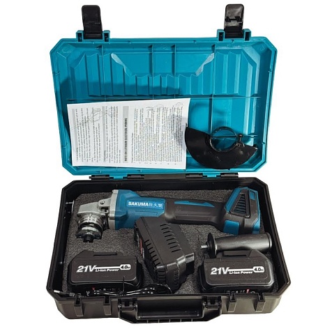 Угловая аккумуляторная бесщёточная ШМ Sakuma BLUE CAG521B SET02