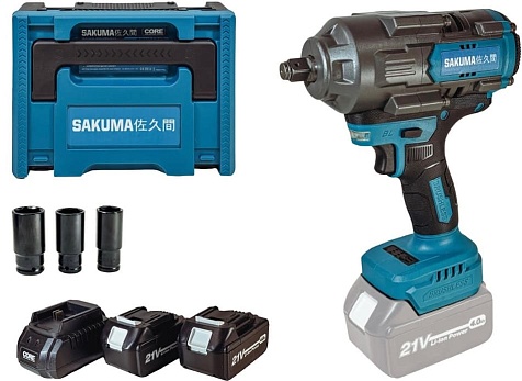 Гайковерт аккумуляторный Sakuma BLUE CIW10021B SET02