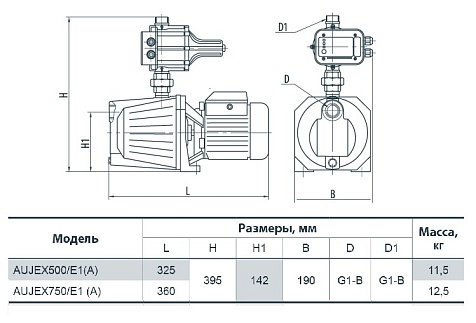 Насосная станция Насосы + AUJEX 750/E1 (A)