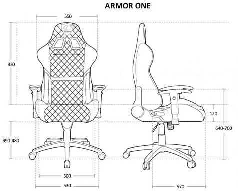 Кресло геймерское, дышащая экокожа Cougar Armor One X