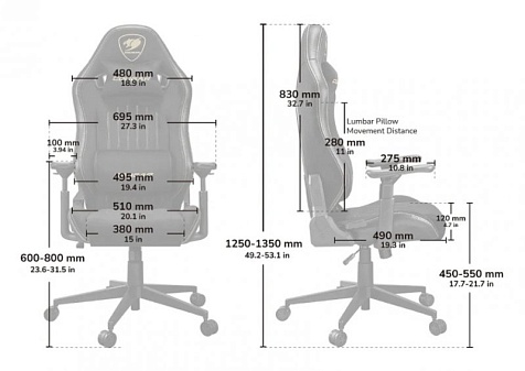 Кресло геймерское, дышащая ткань Cougar EXPLORE ROYAL ASH F