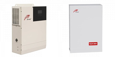 Комплект гибридный солнечный инвертор Ritar 5кВт + батарея 15КВт*ч