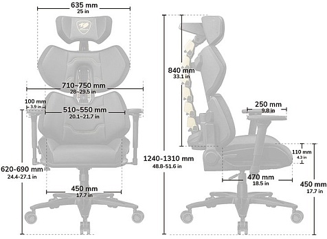 Кресло геймерское, кожзам Cougar TERMINATOR ELITE