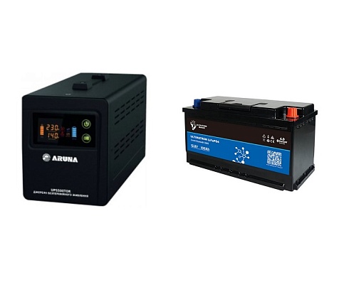 ДБЖ ARUNA 1000 ТОR (чистая синусоида) + Акб 100А LiFePO4