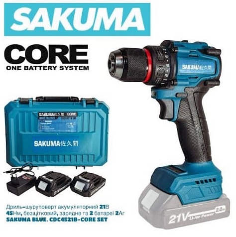 Шурупокрут акумуляторний Sakuma BLUE CDC4521B SET