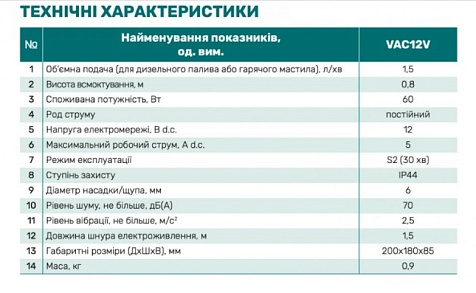 Насос вакуумный NPO VAP12V (для масла)