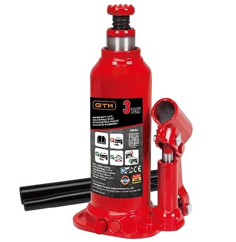 Домкрат гидравлический бутылочный GTM Т90304 (3т)