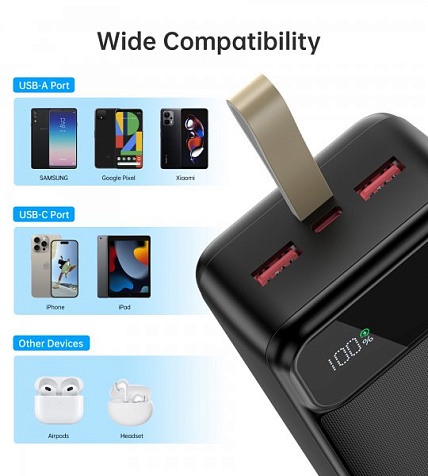 Повербанк Choetech B730-ACBK 30000 mAh, PD 22,5 Вт