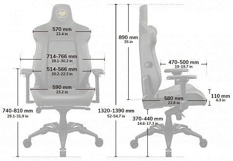 Кресло геймерское, дышащая экокожа Cougar Armor EVO