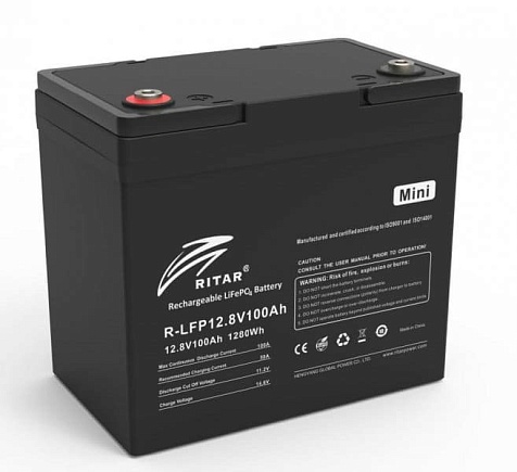Литий-железо-фосфатный аккумулятор (LiFePo4) Ritar R-LFP12.8V100AH-MINI