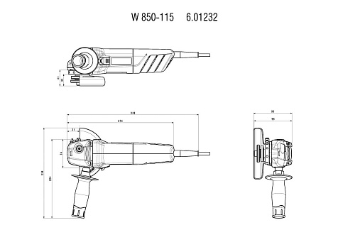 Угловая шлифмашина (Болгарка) Metabo W 850-115