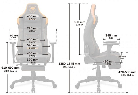 Кресло геймерское, дышащая экокожа Cougar ARMOR EVO S