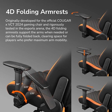 Кресло геймерское, дышащая ткань Cougar DEFENSOR GOLD F