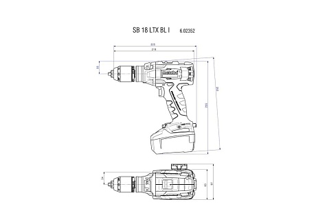 Шуруповерт аккумуляторный Metabo SB 18 LTX BL I (602352890)