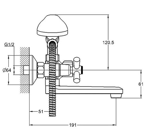 Смеситель для ванной G-lauf QMT3- A722