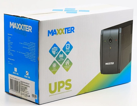 Источник бесперебойного питания Maxxter MX-UPS-B850-02