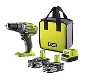 Шуруповерт аккумуляторный Ryobi R18DD3-215S