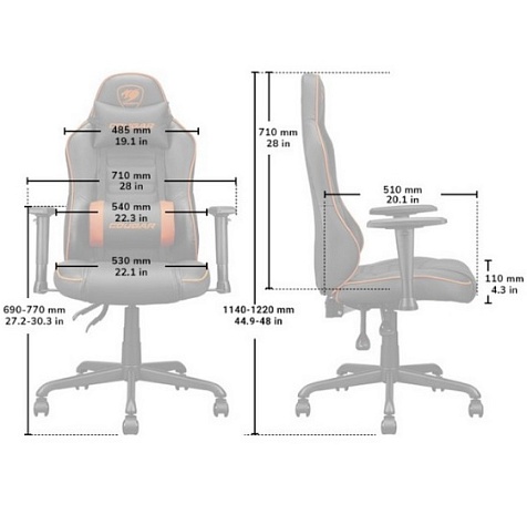 Кресло геймерское, дышащая экокожа Cougar Fusion S