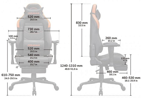 Кресло геймерское, дышащая экокожа Cougar EXPLORE NEO