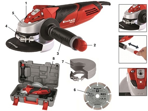 Угловая шлифмашина (Болгарка) Einhell TE-AG 125/750 Kit