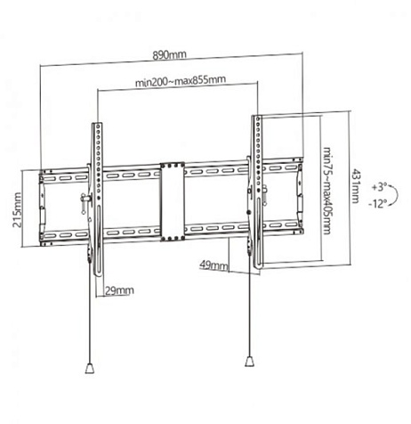 Настенный кронштейн для телевизора Gembird WM-90T-01